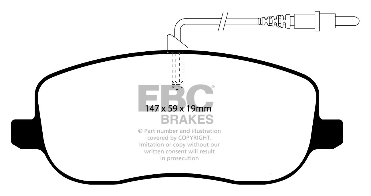 EBC Brakes FIAT Ulysse 2.0 TD 2003-2006 Remblokken voorzijde gre