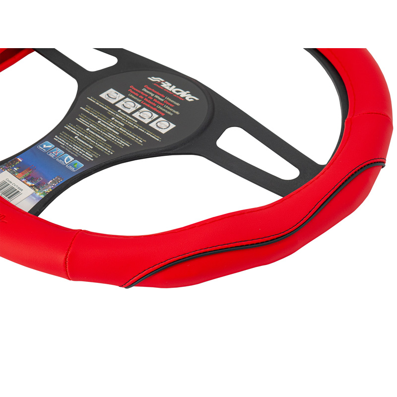 Simoni Racing Stuurwielhoes Pretty - Rood Eco-Leder - 37-39cm