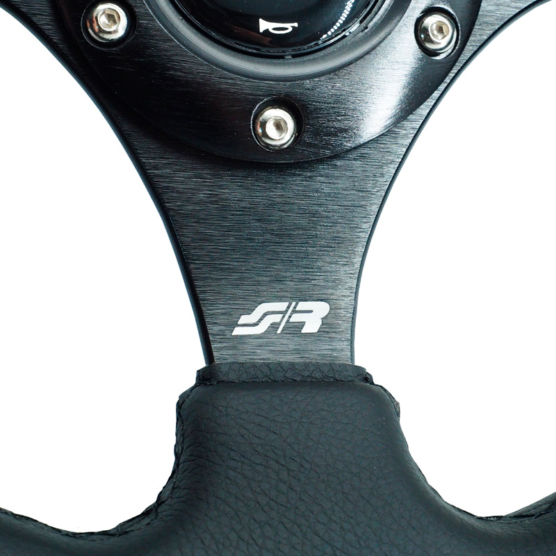 Simoni Racing Universeel Sportstuur 'Rolle' - Zwart Eco-Leder - Diameter 300mm