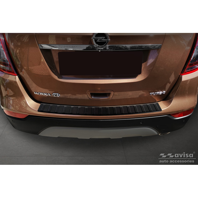 Matzwart RVS Achterbumperprotector  Opel Mokka X 2016- 'Ribs'