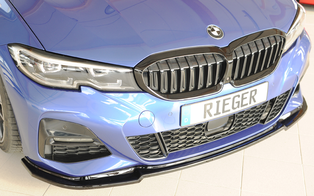 Voorspoiler BMW 3 Serie G20 Rieger Glans Zwart