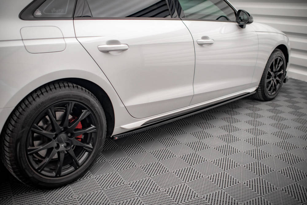 Zijskirts Audi A4 B9 FL Maxton Glans Zwart