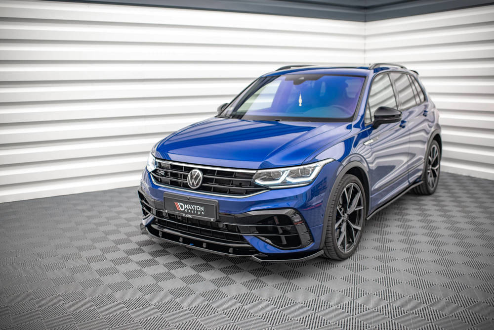 Voorspoiler V.3 VW Tiguan R MK2 Facelift Maxton Glans Zwart
