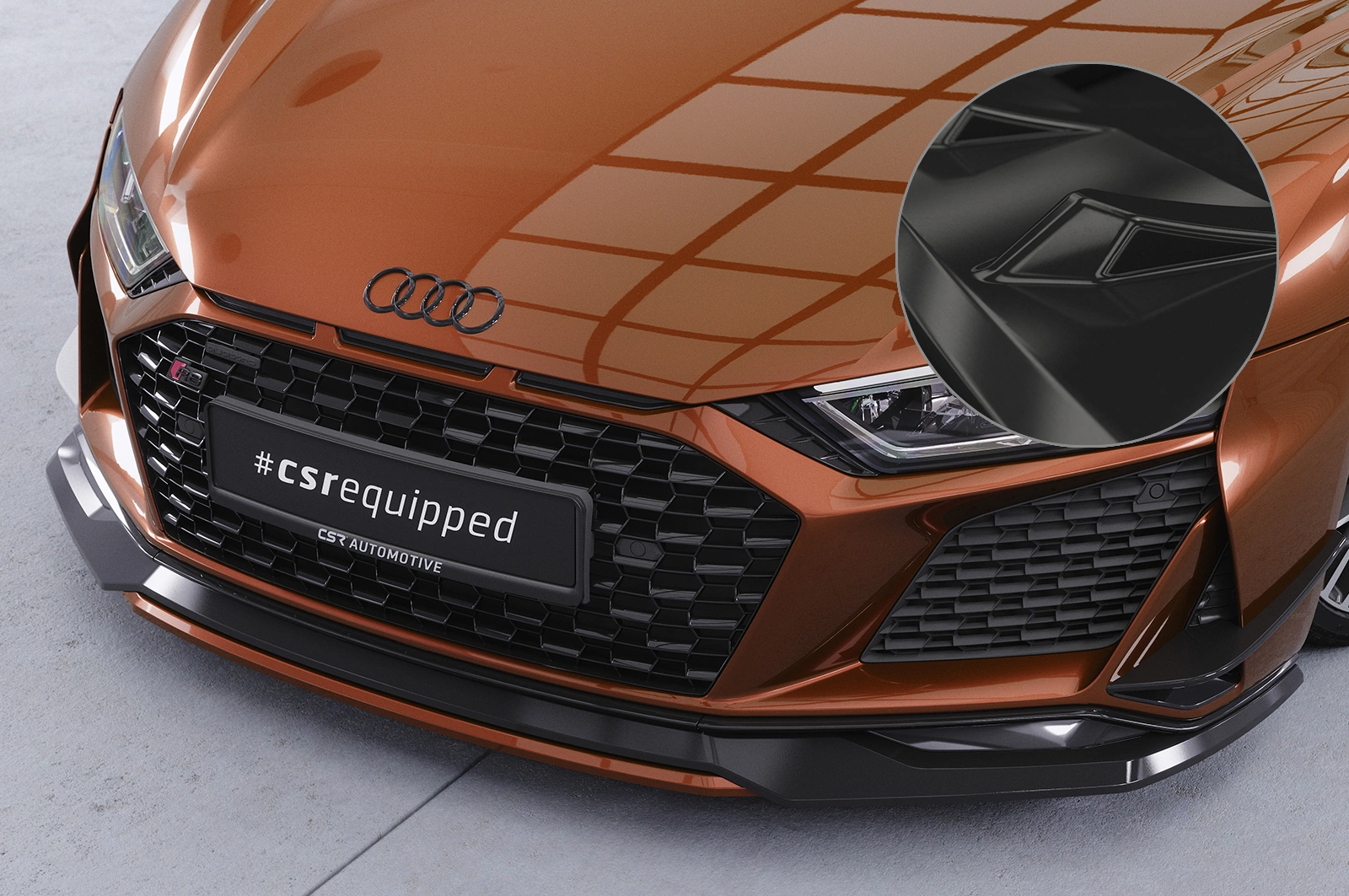 Voorspoiler Audi R8 (Typ 4S) Glans Zwart – CSR Automotive