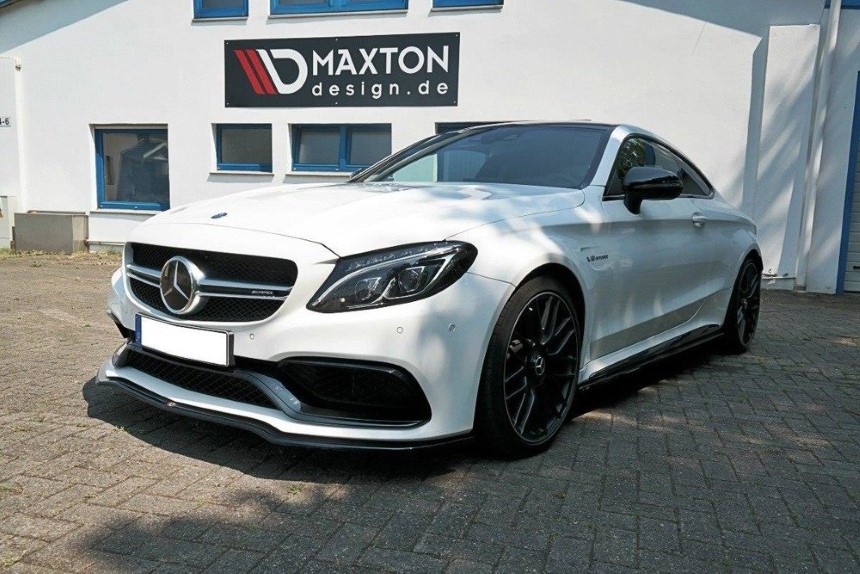 Voorspoiler Mercedes C205 63AMG coupé Maxton Design glans zwart