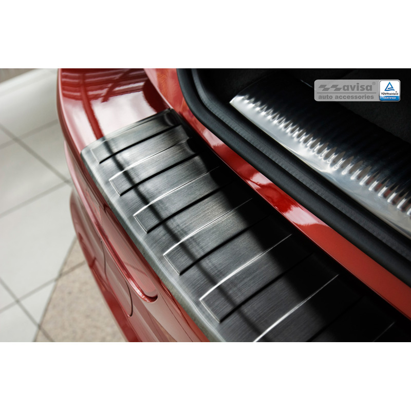 Zwart RVS Achterbumperprotector  Audi Q5 2008-2012 & 2012- 'Ribs'