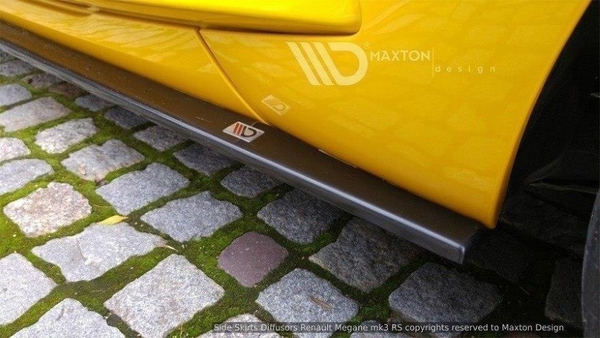 Zijskirts Renault Megane 3 RS Maxton Design glans zwart