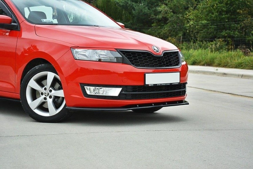 Voorspoiler Skoda Rapid Maxton Design glans zwart V.2