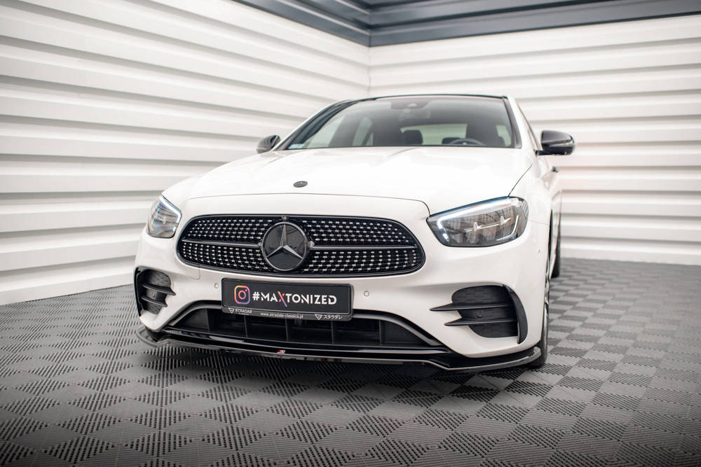 Voorspoiler V.1 Mercedes E Klasse W213 FL AMG Line Maxton Glans Zwart