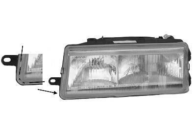 koplamp, H1+H1, rechts,-10/1995 Seat Toledo, 1991-1999
