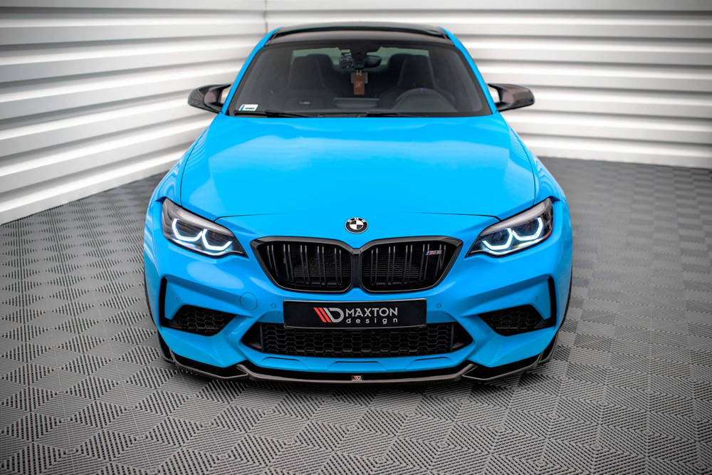 Voorspoiler V.1 BMW M2 F87 Competition Maxton Glans Zwart