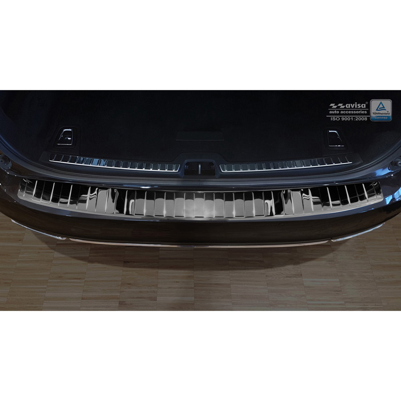 Zwart-Chroom RVS Achterbumperprotector  Volvo V90 9/2016- 'Ribs'
