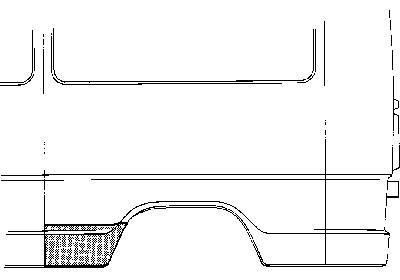 aansluitstuk, wb = 3700, rechts Mercedes W601/W602, 207D, 1977 -