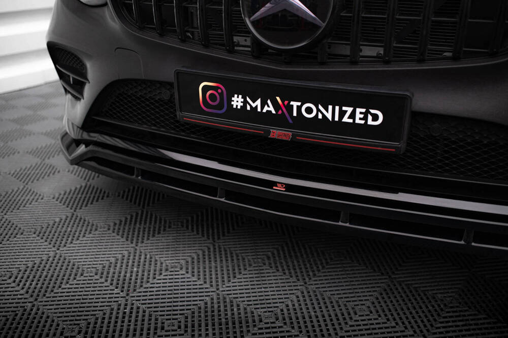 Voorspoiler Mercedes GLC AMG Pakket X253 Maxton Glans Zwart