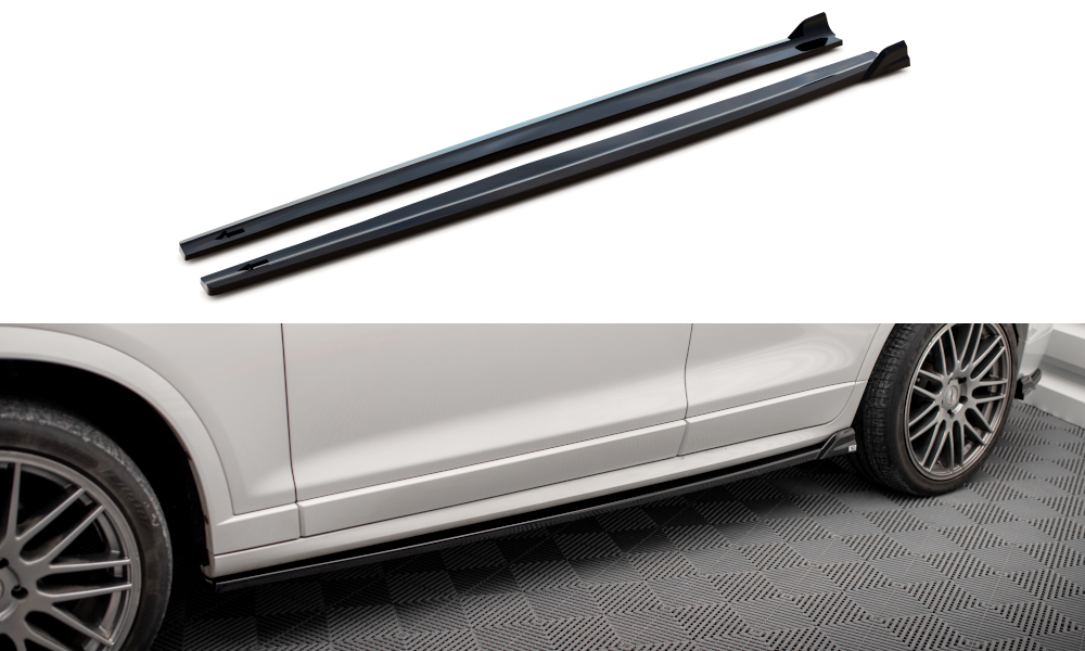 Zijskirts BMW X3 M-Pack F25 2010 - 2014 Maxton Glans Zwart