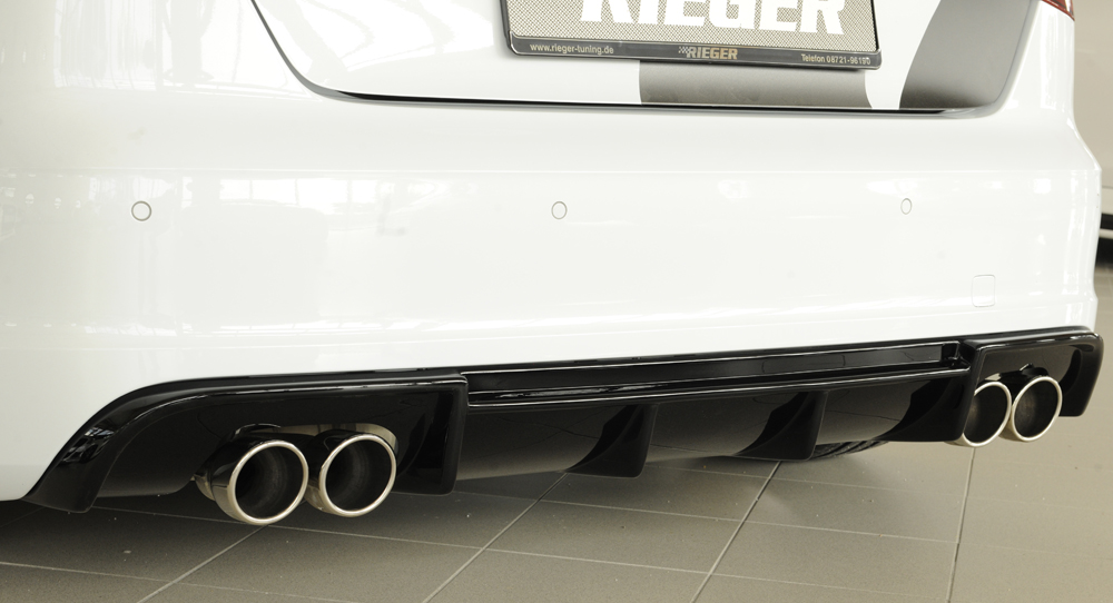 Diffuser Audi S3 & A3 S-Line Sportback 8V 12-16 Rieger Glans Zwart