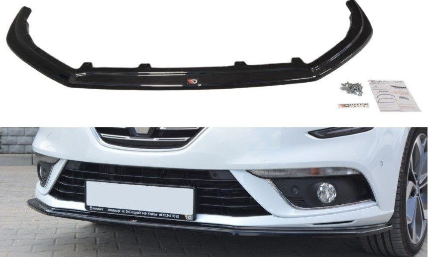 Voorspoiler Renault Megane 4 Hatchback Maxton Design glans zwart