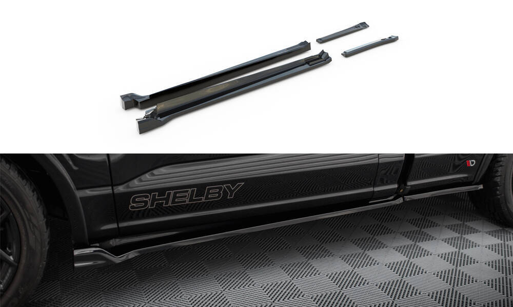 Zijskirts Ford F150 Shelby Super Snake Maxton Glans Zwart