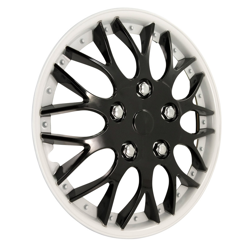 4-Delige Wieldoppenset Missouri 14-inch zwart/witte rand