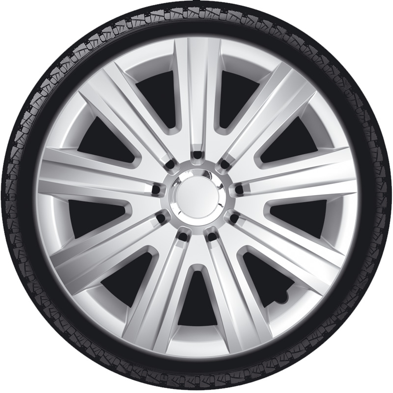 4-Delige Wieldoppenset Magnum Pro 13-inch zilver/chroom ring
