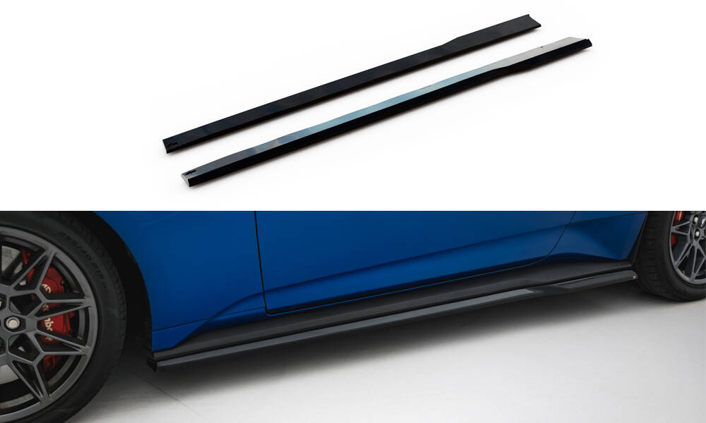 Zijskirts Ford Mustang GT MK7 Maxton Glanzend zwart