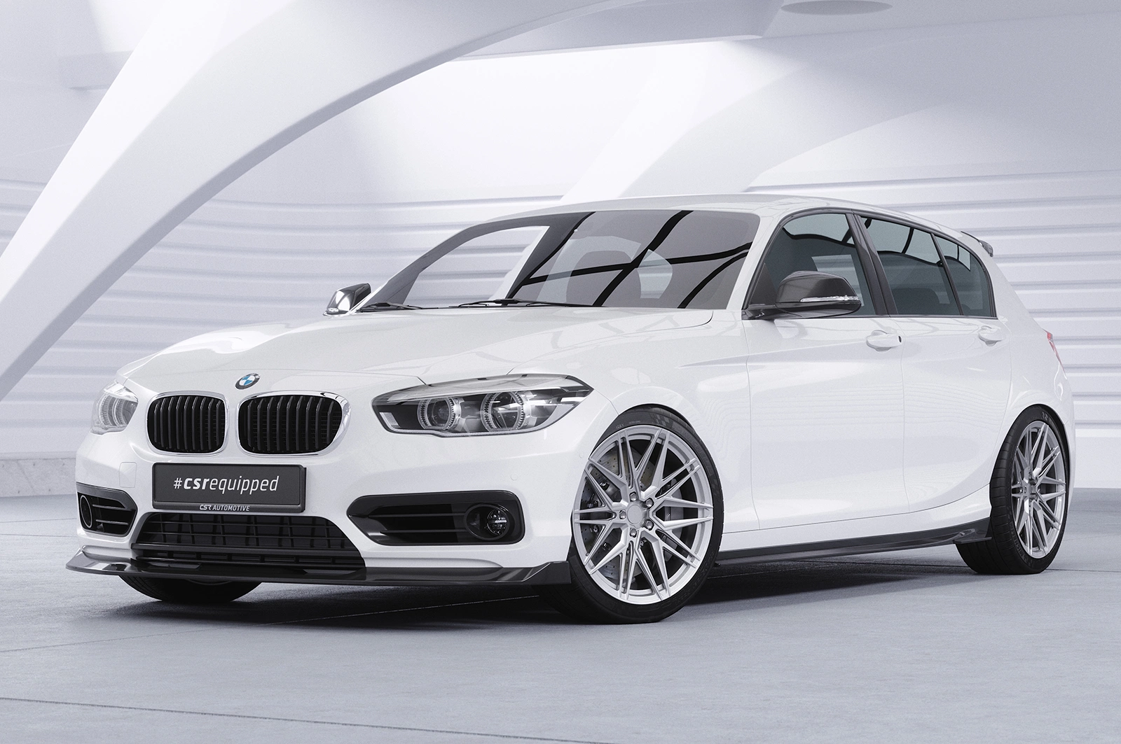 Voorspoiler BMW 1-Serie F20 / F21 LCI 01/2015-06/2019 Glans Zwart CSR