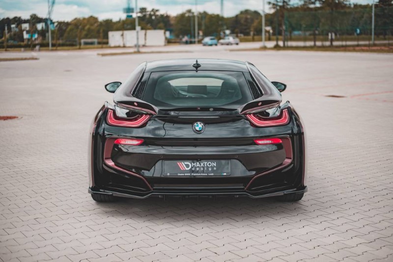 Set van Spoilercaps BMW I8 Glanzend Zwart Maxton