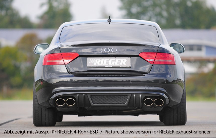 Diffuser Audi A5 s-line Rieger dubbele uitlaat links carbon-look