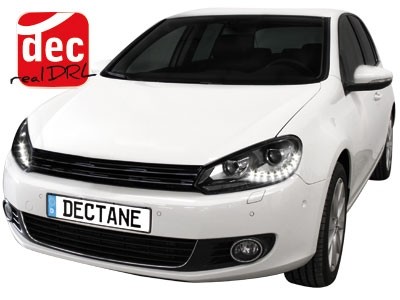Koplampen VW Golf VI Xenon Look LED zwart