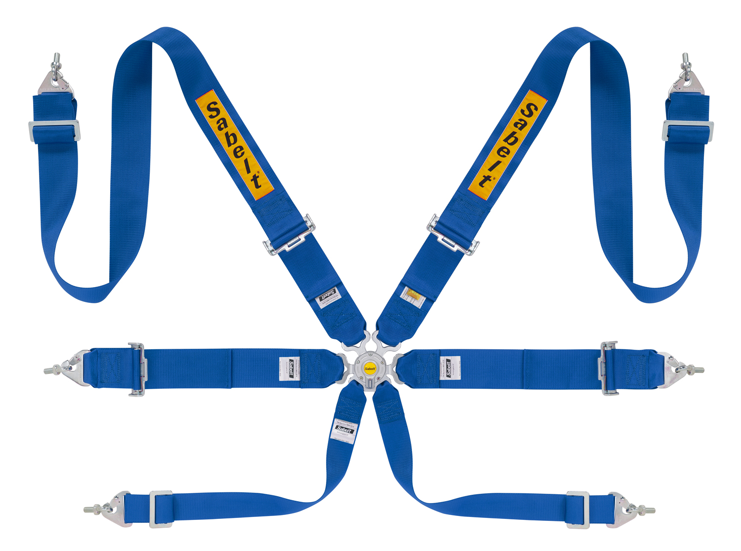 Sabelt Gordel 6 Punts Saloon Steel Blauw 3 Inch FIA