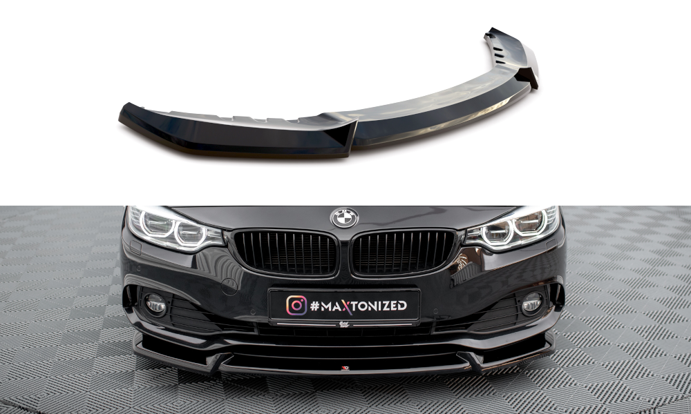 Voorspoiler V.2 BMW 4 Gran Coupe F36 2014 - 2017 Maxton Glans Zwart