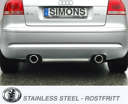 Simons Dual Power Uitlaatsysteem af kat. Audi A3 8P 2003>