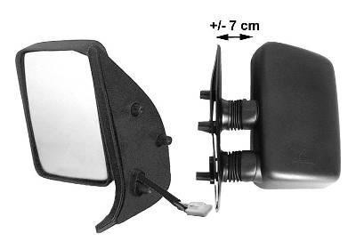spiegel, elektr verstelb, verwarmd, rechthoekig, korte arm, (7 c