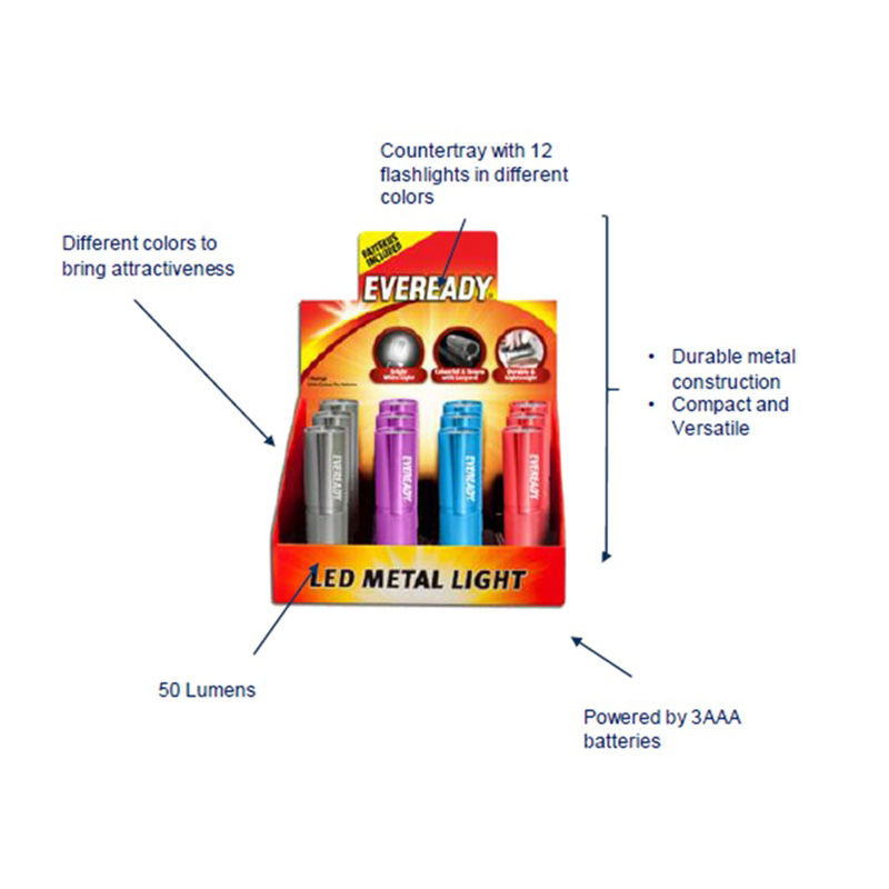 Energizer Eveready Zaklantaarn Display 3AAA 12-stuks compleet