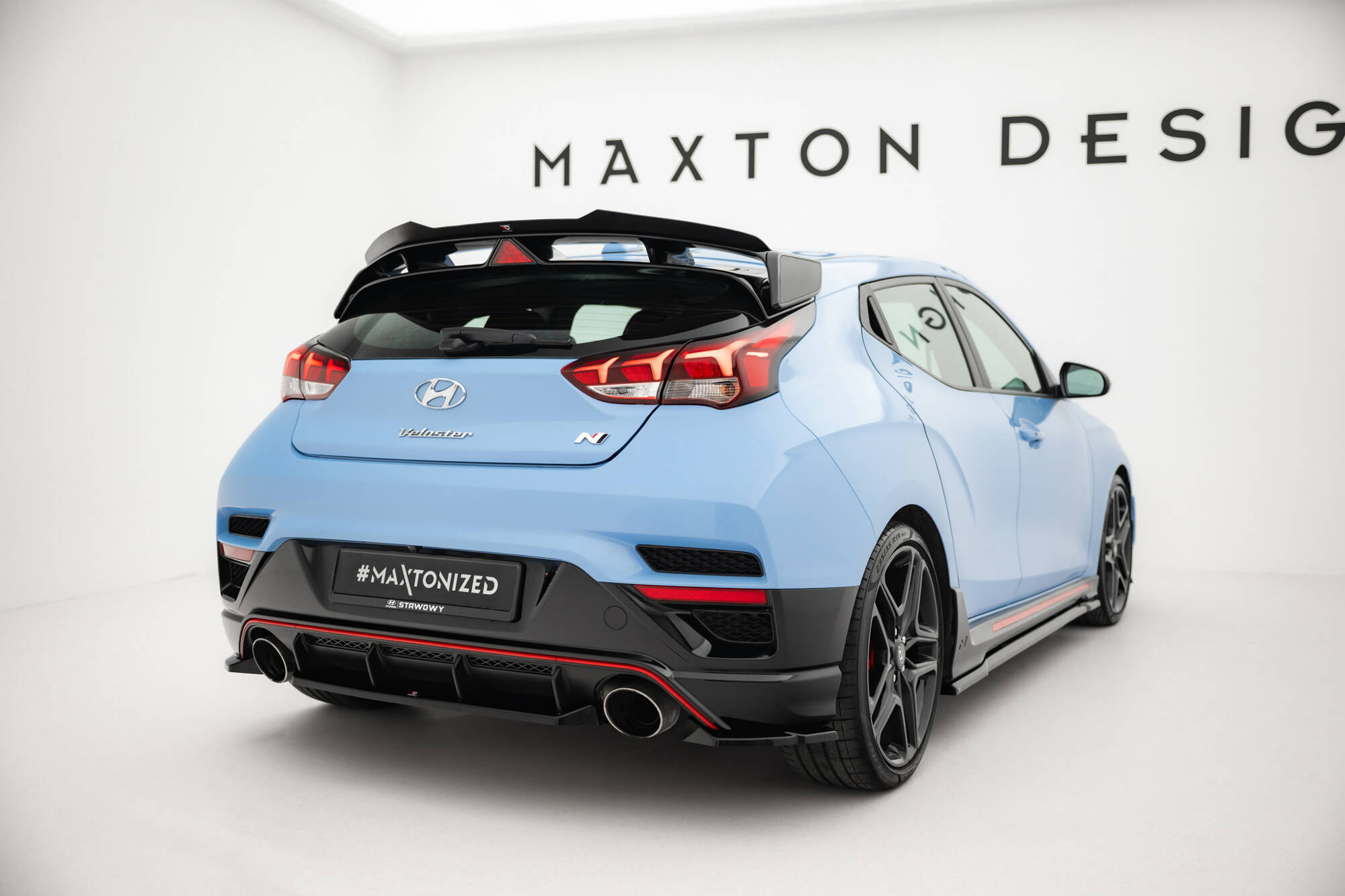 Street Pro Achterzij Spoilers Hyundai Veloster N MK2 Maxton Glanzend zwart