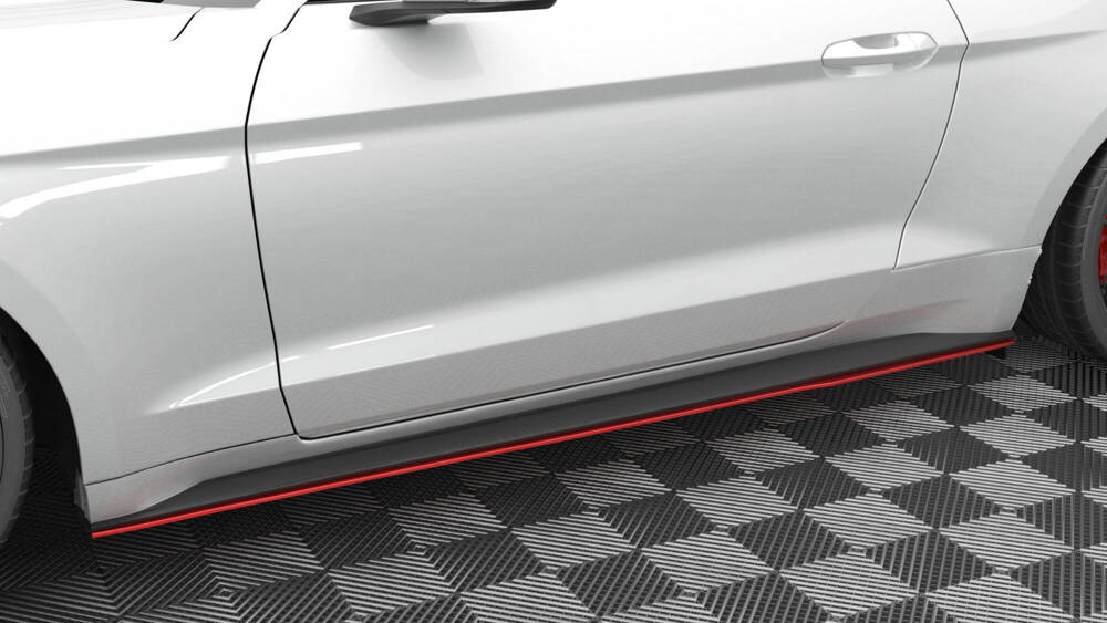 Zijskirts Ford Mustang Mk. 6 Facelift Glanzend Rood