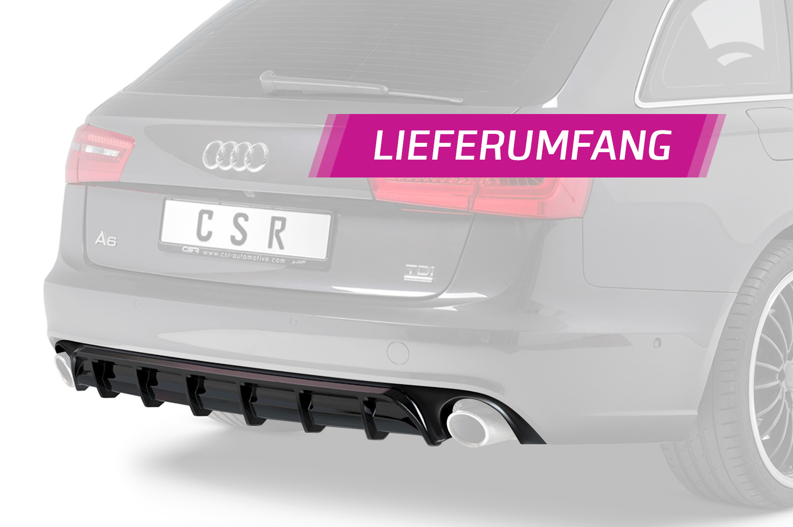 Achter Aanzet Audi A6 C7 CSR glans Zwart
