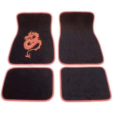 Mattenset uni 'Dragon' rood