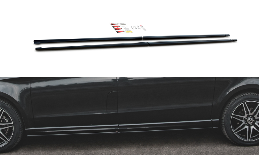 Zijskirts Mercedes V-Klasse W447 AMG-Line Maxton Design glans zwart