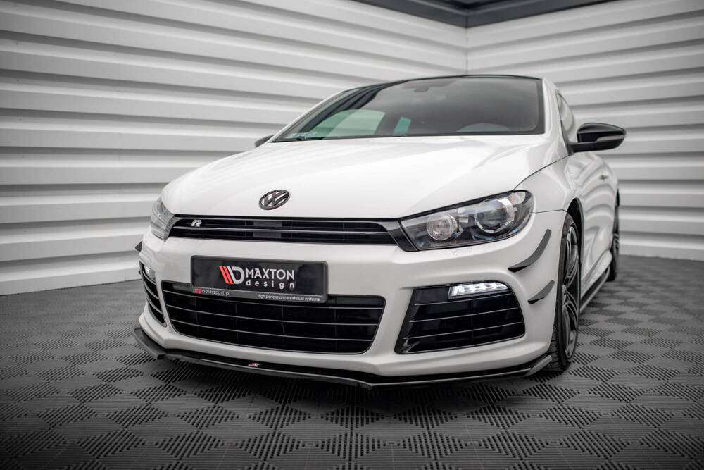 Voorspoiler V.2 Volkswagen Scirocco R Maxton Glans Zwart