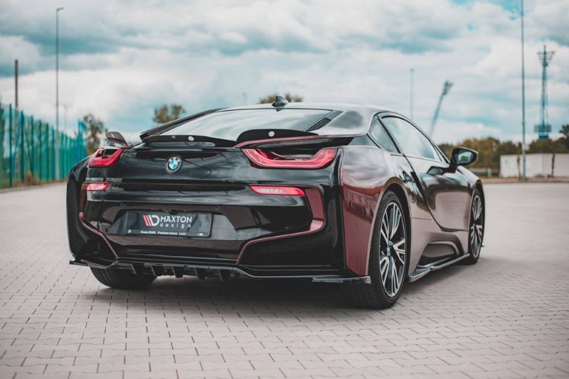 Set van Spoilercaps BMW I8 Glanzend Zwart Maxton