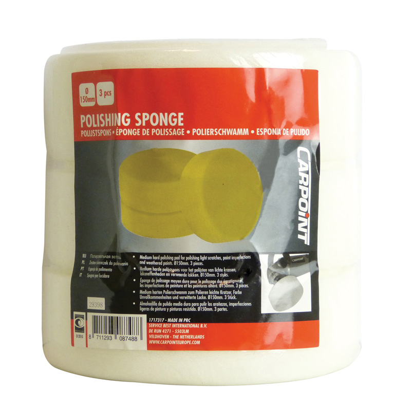 Carpoint Polijstsponzen 150mm Wit/Medium - 3-stuks
