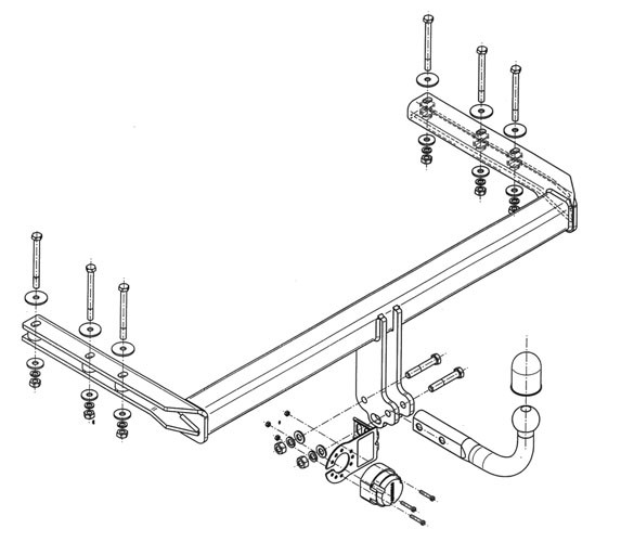 Trekhaak VW Passat 4x4 Estate (only 4x4) (B5) / (3B) (B5FL) / (3