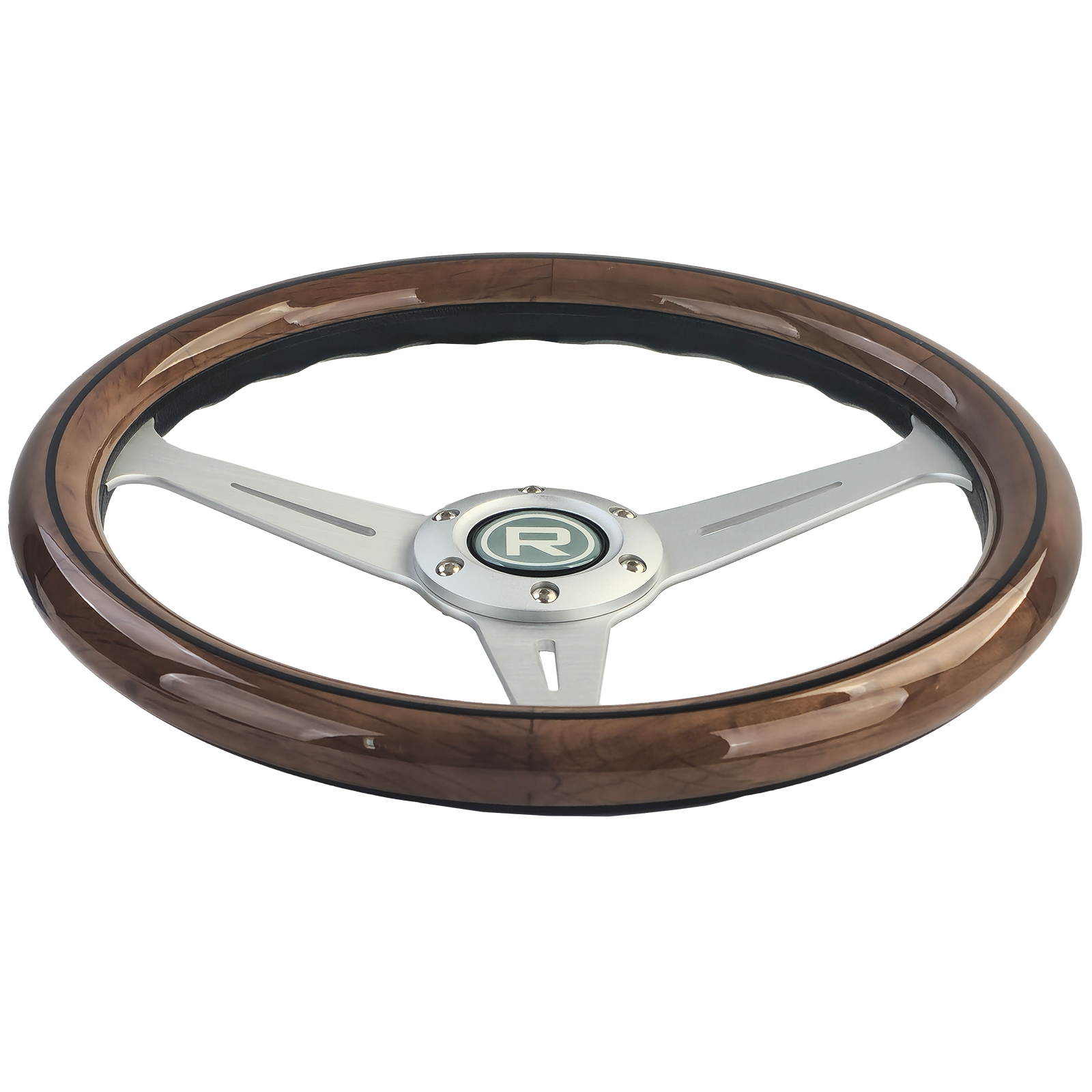 Vintage stuur Hout / Chroom 35mm