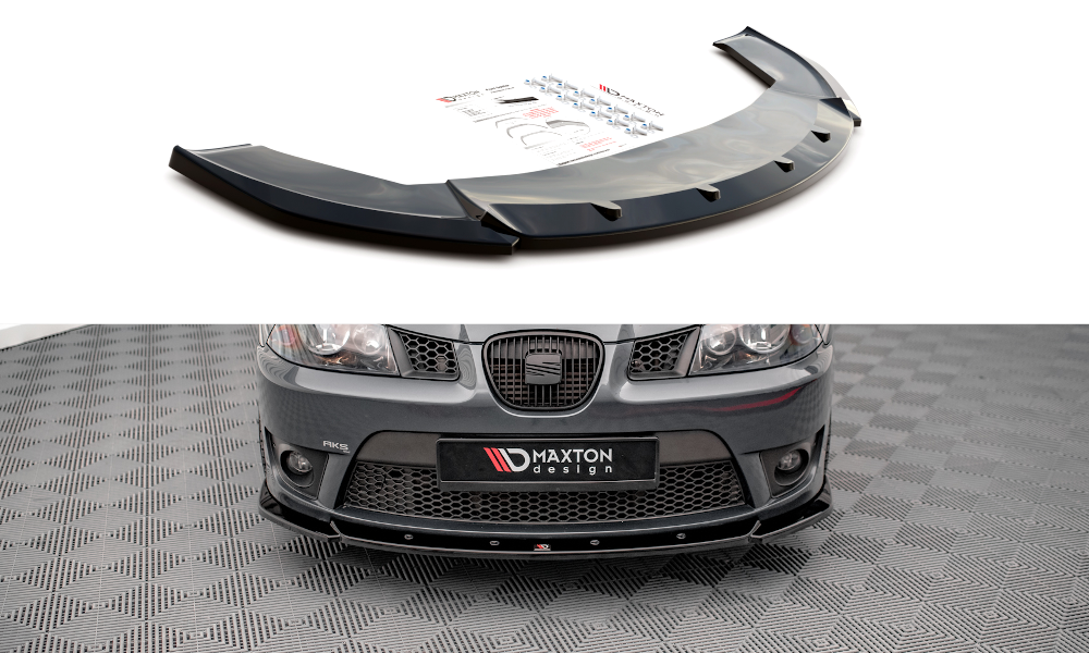 Voorspoiler V.2 Seat Ibiza Cupra MK3 Maxton Glans Zwart