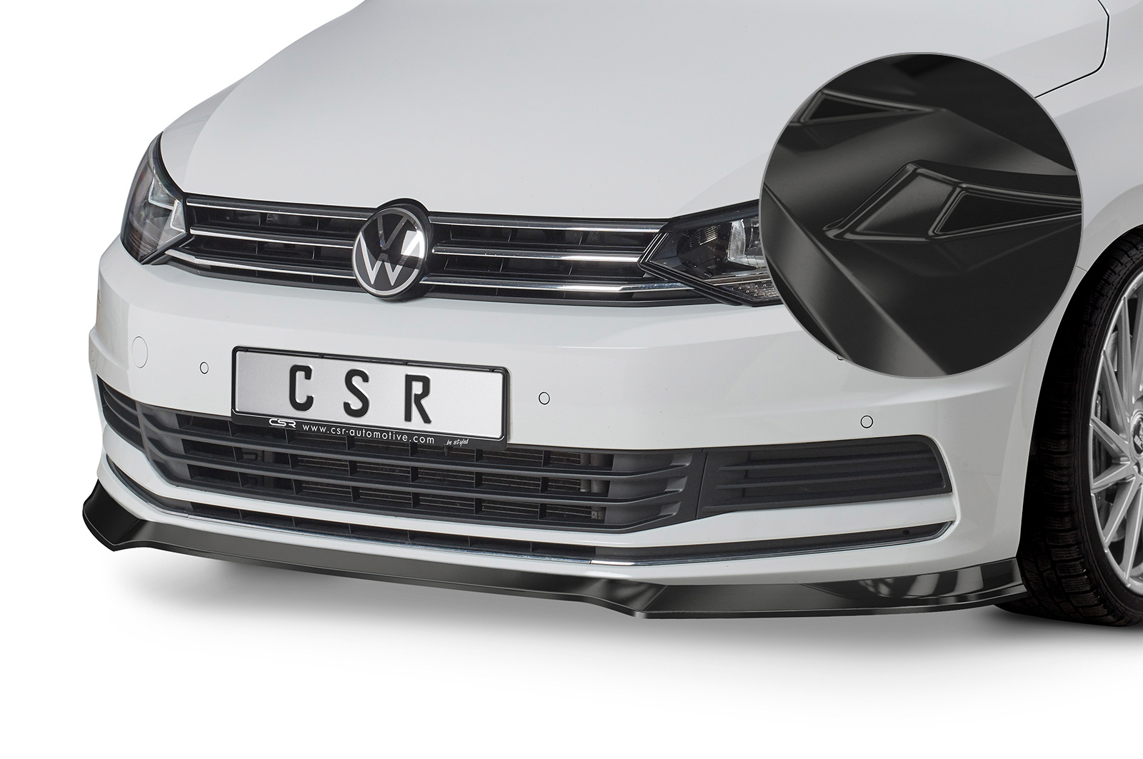 Voorspoiler VW Touran II CSR glans Zwart