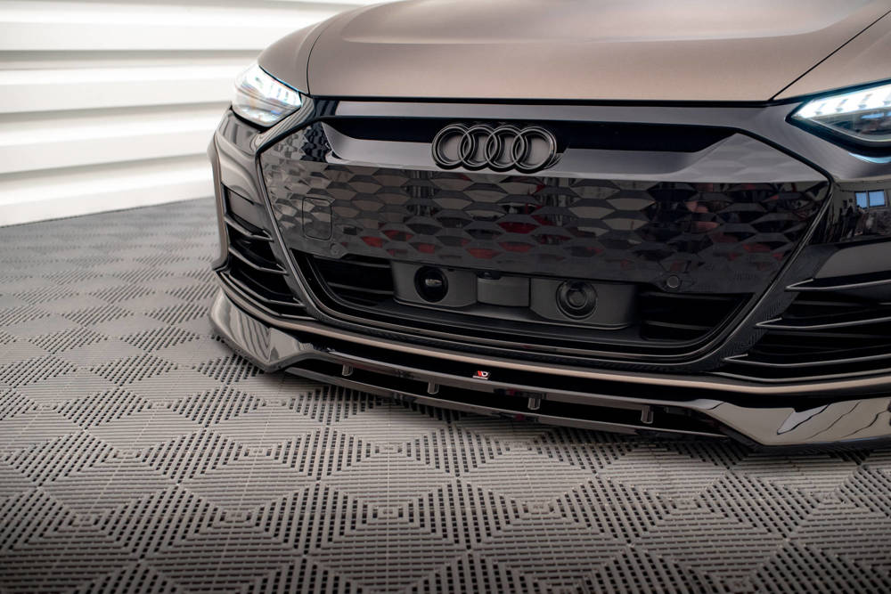 Voorspoiler V.3 Audi E-Tron GT & RS GT Maxton Glans Zwart
