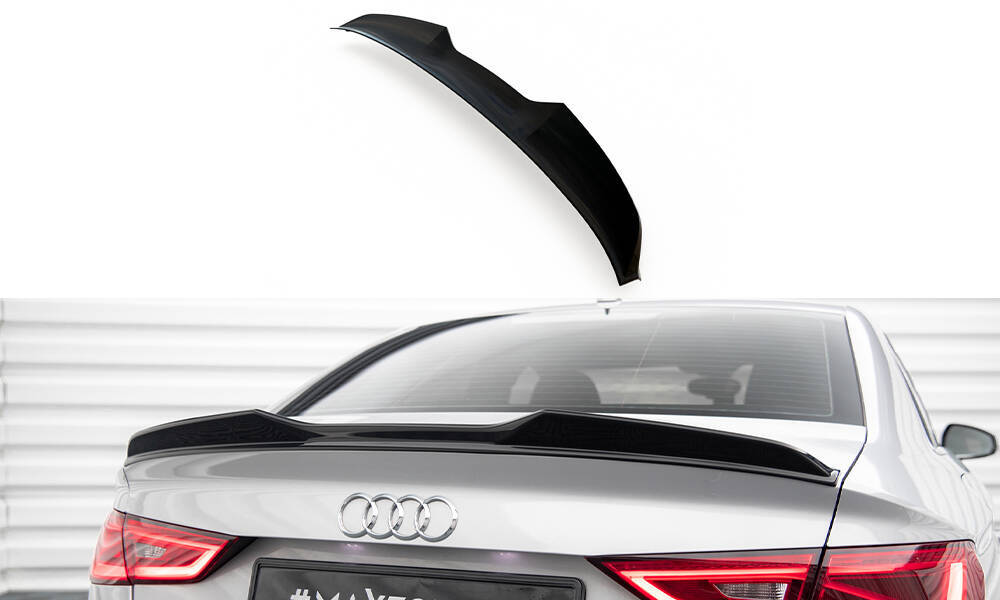 Spoiler Audi A3 / S3 / RS3 Limousine 8V Maxton Glans Zwart