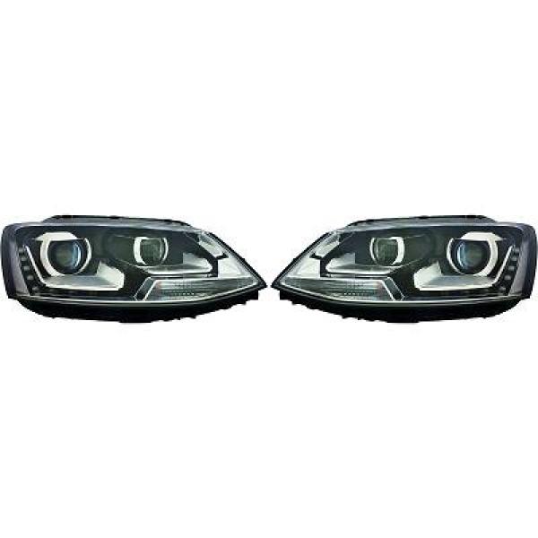 Koplampen VW Jetta IV 10-13 LED Dagrijverlichting Zwart