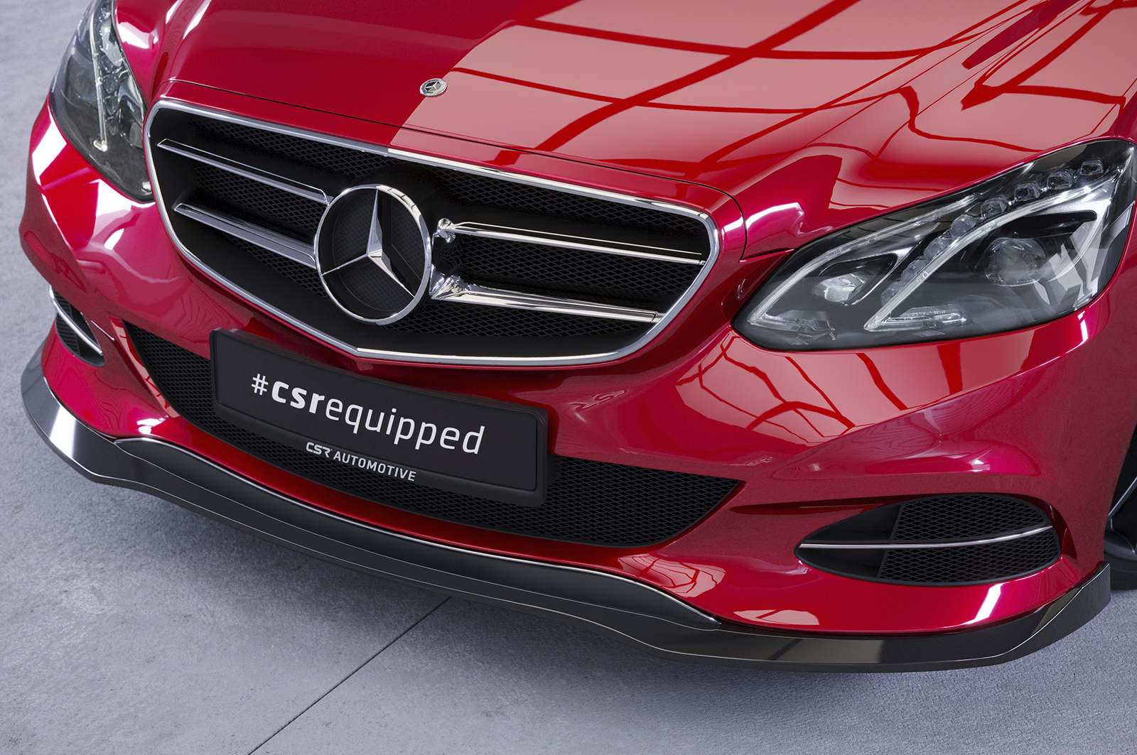 Voorspoiler Mercedes E Klasse FL W212 13-16 CSR Glans Zwart